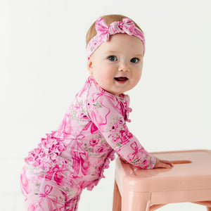 Baby Kids Bamboo Pajamas — Ballet Blooms Convertible Ruffle Romper — Image 1