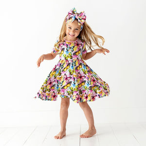 Baby Kids Bamboo Pajamas — Flutter Away Girls Dress- FINAL SALE — Image 1