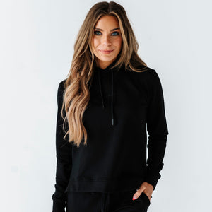 Baby Kids Bamboo Pajamas — Black Mama Hooded Sweatshirt — Image 1