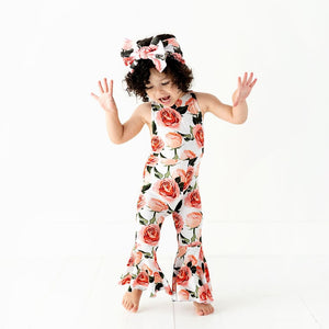 Baby Kids Bamboo Pajamas — Rosy Cheeks Backless Romper- FINAL SALE — Image 1