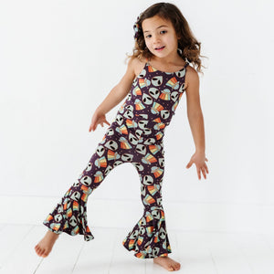 Baby Kids Bamboo Pajamas — Cosmic in Peace Bell Bottom Jumpsuit — Image 1
