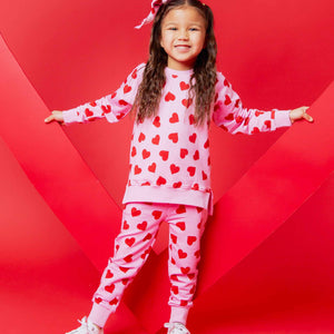 Baby Kids Bamboo Pajamas — All Heart Eyes Jogger Set — Image 1