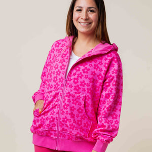 Baby Kids Bamboo Pajamas — Daisy Bell Women's Zip-Up Hoodie — Image 1