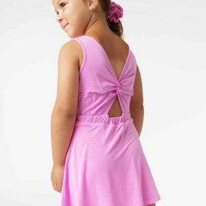 Baby Kids Bamboo Pajamas — Pencil Pink Sleeveless Twistback Dress — Image 1