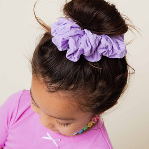 Baby Kids Bamboo Pajamas — Purple Doodles Large Scrunchie — Image 1