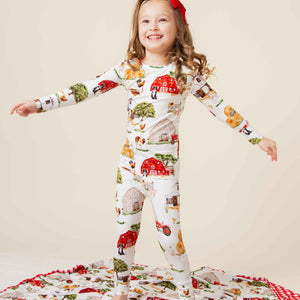 Baby Kids Bamboo Pajamas — Barn to Be Wild Long Sleeve Pajama Set — Image 1