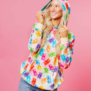 Baby Kids Bamboo Pajamas — Beary Gummy Adult Unisex Hoodie — Image 1
