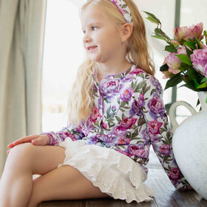 Baby Kids Bamboo Pajamas — Blooming Peotential Girls Button Front Cardigan — Image 1