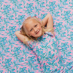 Baby Kids Bamboo Pajamas — Botanically Speaking Ruffle Bum Bum Blanket — Image 1