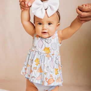 Baby Kids Bamboo Pajamas — Crabby & Cute Sleeveless Peplum Top & Bottoms Set — Image 1