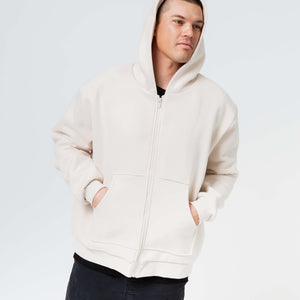 Baby Kids Bamboo Pajamas — Cream Puff Adult Zip-Up Heavyweight Hoodie — Image 1