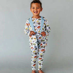 Baby Kids Bamboo Pajamas — Dinomite Convertible Jacket — Image 1
