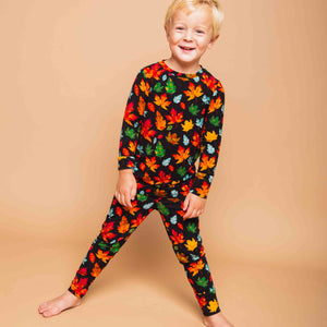 Baby Kids Bamboo Pajamas — Fallow The Leader Long Sleeve Pajama Set — Image 1