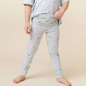Baby Kids Bamboo Pajamas — Goose on the Loose Bamboo Leggings — Image 1