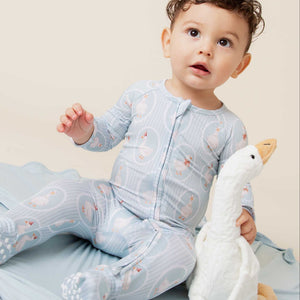 Baby Kids Bamboo Pajamas — Goose on the Loose Convertible Romper — Image 1