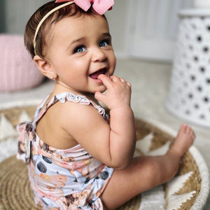 Baby Kids Bamboo Pajamas — A Little MOOdy Bubble Romper — Image 1