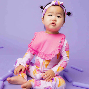 Baby Kids Bamboo Pajamas — Inside Scoop 3 Pack of Ruffled Bibs — Image 1