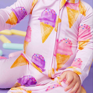 Baby Kids Bamboo Pajamas — Inside Scoop Convertible Romper — Image 1