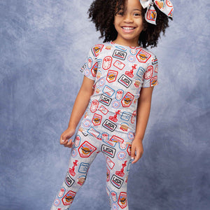 Baby Kids Bamboo Pajamas — Lil' Patch of America Short Sleeve Pajama Set — Image 1