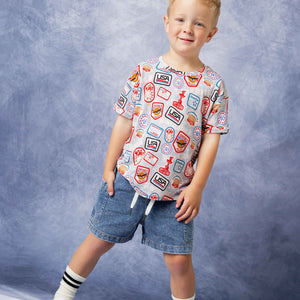 Baby Kids Bamboo Pajamas — Lil' Patch of America T-Shirt — Image 1