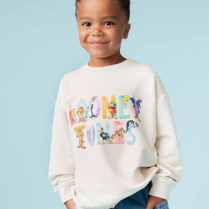 Baby Kids Bamboo Pajamas — Looney Tunes™ Crew Neck Sweatshirt — Image 1