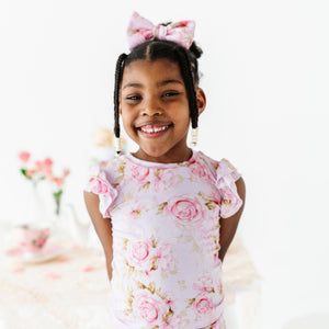 Baby Kids Bamboo Pajamas — Rosey Moments Alligator Clip — Image 1