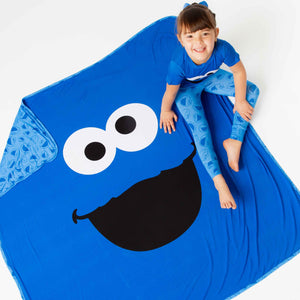 Baby Kids Bamboo Pajamas — Sesame Street™ Cookie Monster Bum Bum Blanket — Image 1