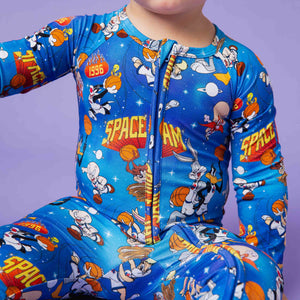 Baby Kids Bamboo Pajamas — Space Jam™ Convertible Romper — Image 5
