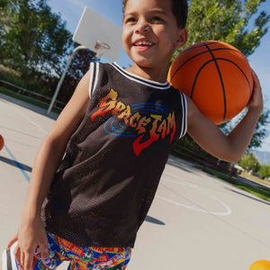 Baby Kids Bamboo Pajamas — Space Jam™ Clutch Jersey Top With Shorts — Image 1