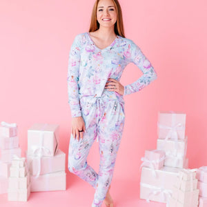 Baby Kids Bamboo Pajamas — Sugar Plum Dreams Women's Pants — Image 1