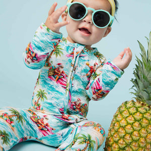 Baby Kids Bamboo Pajamas — Tis the Sea-son Convertible Romper — Image 1