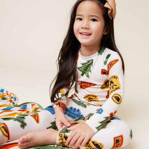 Baby Kids Bamboo Pajamas — Trail Mix Long Sleeve Pajama Set — Image 1