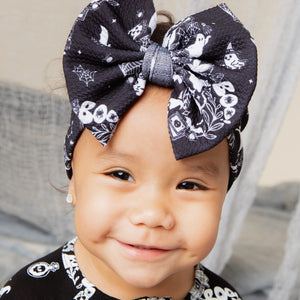 Baby Kids Bamboo Pajamas — After Glow Biggie Bow — Image 1