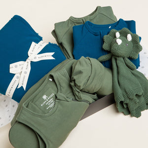 Baby Kids Bamboo Pajamas — Navy or Not + Sage the Day Newborn Bundle — Image 1