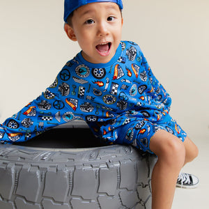 Baby Kids Bamboo Pajamas — Hot Wheels™ Born To Race Crew Neck Sweatshirt — Image 1