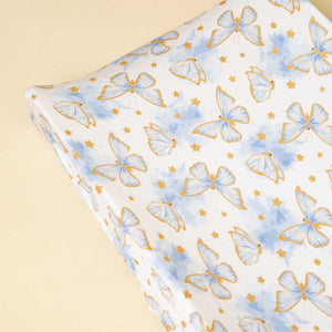 Baby Kids Bamboo Pajamas — Wish Upon a Wing Changing Pad Cover — Image 1