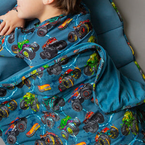 Baby Kids Bamboo Pajamas — Hot Wheels™ Monster Trucks Sleeping Bag — Image 1