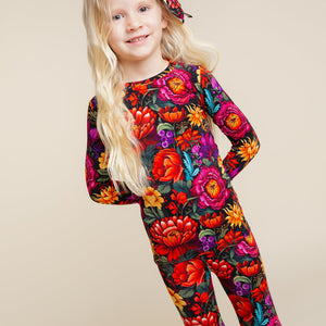 Baby Kids Bamboo Pajamas — Mourning Glory Long Sleeve Pajama Set — Image 6