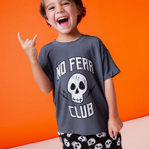 Baby Kids Bamboo Pajamas — No Bones About it Short Sleeve T-Shirt & Shorts Set — Image 1