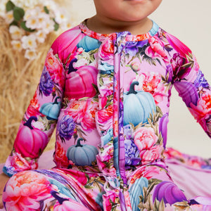 Baby Kids Bamboo Pajamas — Pretty Little Patch Convertible Ruffle Romper — Image 6