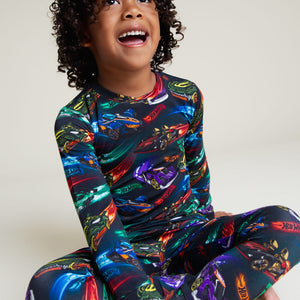 Baby Kids Bamboo Pajamas — Hot Wheels™ Race Day Long Sleeve Pajama Set — Image 6