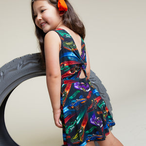 Baby Kids Bamboo Pajamas — Hot Wheels™ Race Day Sleeveless Twistback Dress — Image 4