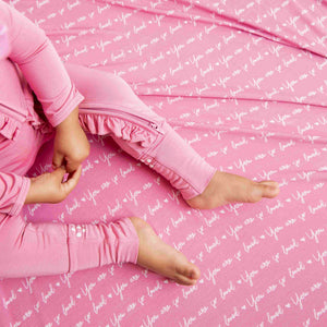 Baby Kids Bamboo Pajamas — You Are So Loved - Pink-a-Boo Bum Bum Blanket — Image 1