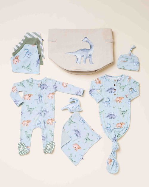 Baby Kids Bamboo Pajamas — Cuddle-saurus Essential Bundle — Image 1
