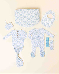 Baby Kids Bamboo Pajamas — Blue-tiful Bloom Essential Bundle — Image 1