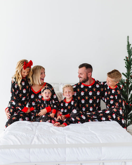 Baby Kids Bamboo Pajamas — Snow Ho Ho Convertible Romper — Image 2