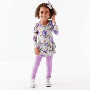 Baby Kids Bamboo Pajamas — Secret Garden Top & Tights Set — Image 1