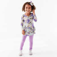 Baby Kids Bamboo Pajamas — Secret Garden Top & Tights Set — Image 1