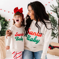 Baby Kids Bamboo Pajamas — Santa Baby Women's Crew Neck Sweatshirt — Image 1