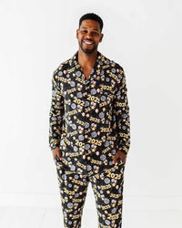 Baby Kids Bamboo Pajamas — New Years 2025 Men's Collar Shirt & Pants Set — Image 1